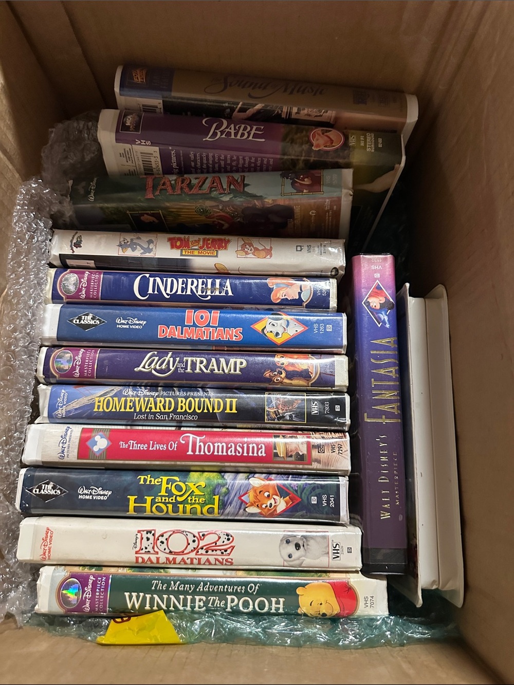 Lot of 20 Disney Family VHS Tapes Cinderella Little Mermaid Babe Sound of Music